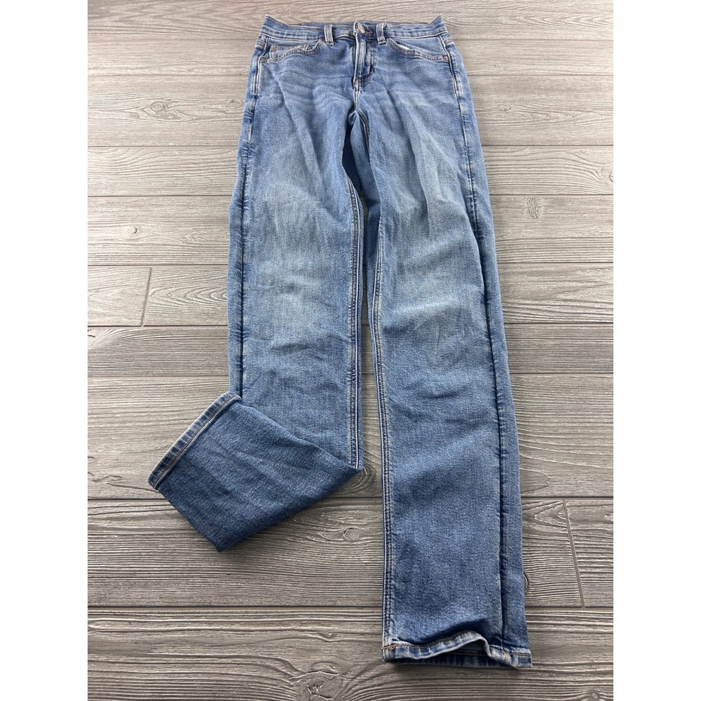 American Eagle 90s Straight Jeans Medium Wash High Rise Size 00 Long 1930